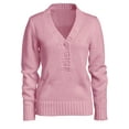 thumbnail image 1 of Ellos Plus Size Button Y-Neck Sweater, 1 of 2