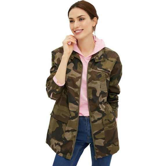 ellos Women's Plus Size Camo Utility Jacket - 20, Camo