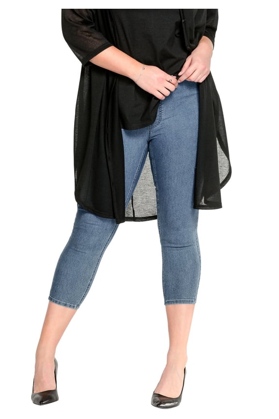 Women's Plus Size Capri Jegging - 30, Light Stonewash