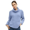 thumbnail image 1 of ellos Women's Plus Size Chenille Turtleneck Sweater - 10/12, Periwinkle Mist, 1 of 5