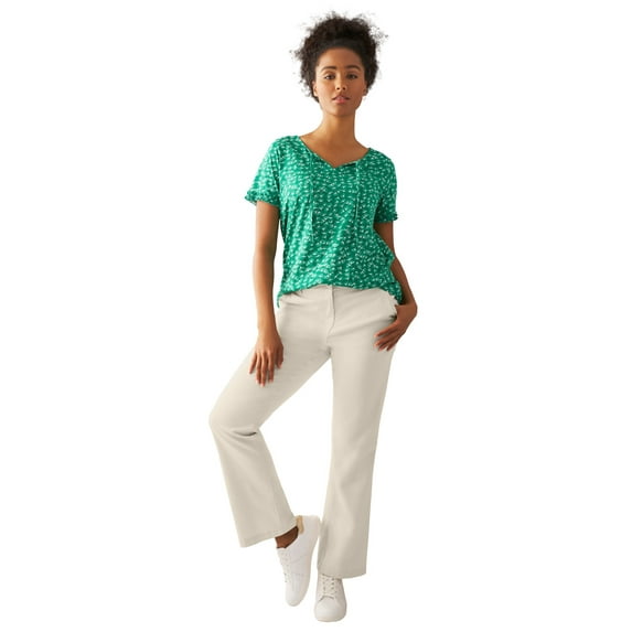 ellos Women's Plus Size Classic Stretch Chino - 18, Stone