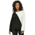 thumbnail image 1 of ellos Women's Plus Size Colorblock Pullover Sweater - 26/28, White Black, 1 of 3