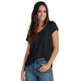 thumbnail image 1 of ellos Women's Plus Size Crochet Trim Tee - 22/24, Black, 1 of 4