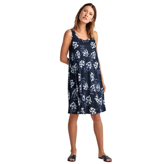ellos Women's Plus Size Crossover Back Tank Dress - 34/36, Navy Floral Print