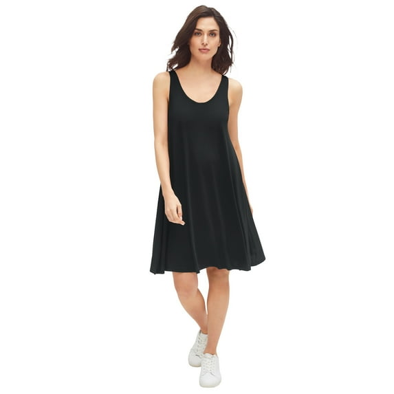 Ellos Plus Size Stretch Jersey Knit A-Line Crossover Back Tank Short Dress