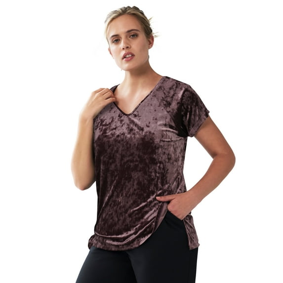 ellos Women's Plus Size Crushed Velour Tee
