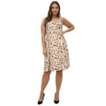 thumbnail image 1 of ellos Women's Plus Size Fit And Flare Knit Dress - L, Pale Blush Black Floral, 1 of 5