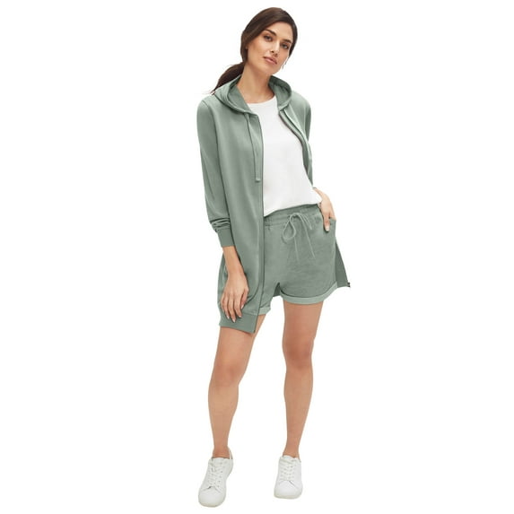 ellos Women's Plus Size French Terry Drawstring Shorts