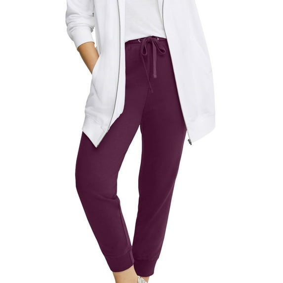 ellos Women's Plus Size French Terry Drawstring Sweatpants - 3X, Wild Plum