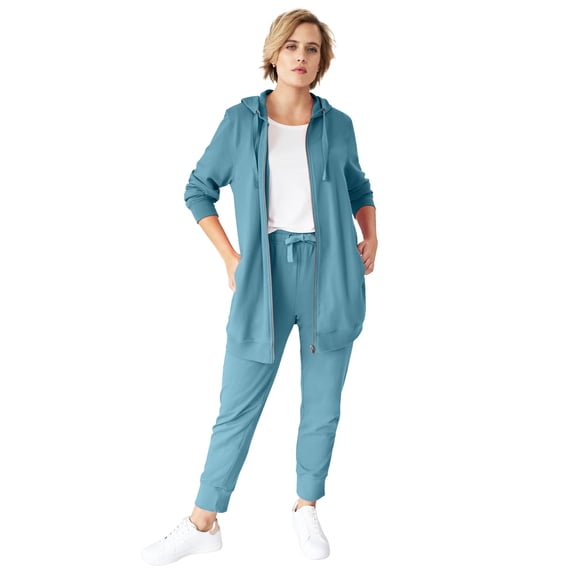 ellos Women's Plus Size French Terry Drawstring Sweatpants