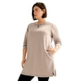 thumbnail image 1 of ellos Women's Plus Size French Terry Tunic Dress, 1 of 3