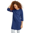 thumbnail image 1 of ellos Women's Plus Size French Terry Zip Pocket Tunic - L, Royal Cobalt, 1 of 3