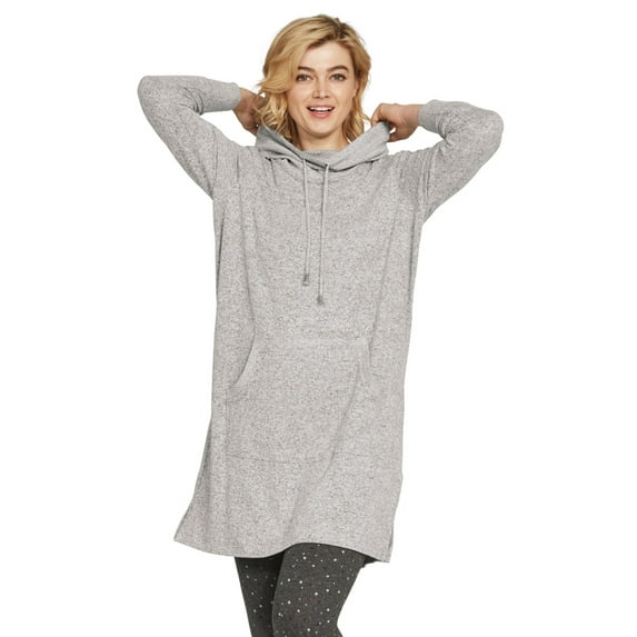ellos Women's Plus Size Funnel-Neck Lounge Sweatshirt Tunic - 18/20, Marled Grey
