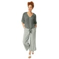 thumbnail image 1 of ellos Women's Plus Size Gingham Crop Pants - 22, Desert Green White Gingham, 1 of 4