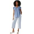 thumbnail image 1 of ellos Women's Plus Size Gingham Crop Pants, 1 of 4