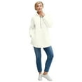 thumbnail image 1 of ellos Women's Plus Size Half-Zip Sherpa Pullover - 10/12, Ivory, 1 of 2