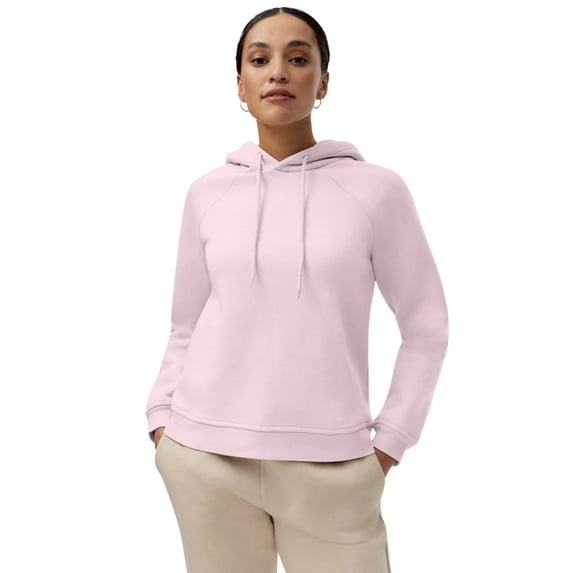 ellos Women's Plus Size Hooded Fleece Sweatshirt - 10/12, Misty Rose
