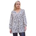thumbnail image 1 of ellos Women's Plus Size Inverted Pleat Textured Knit Tunic With Blouson Sleeves, 1 of 2