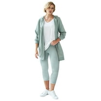 ellos Women's Plus Size Knit Capri Leggings