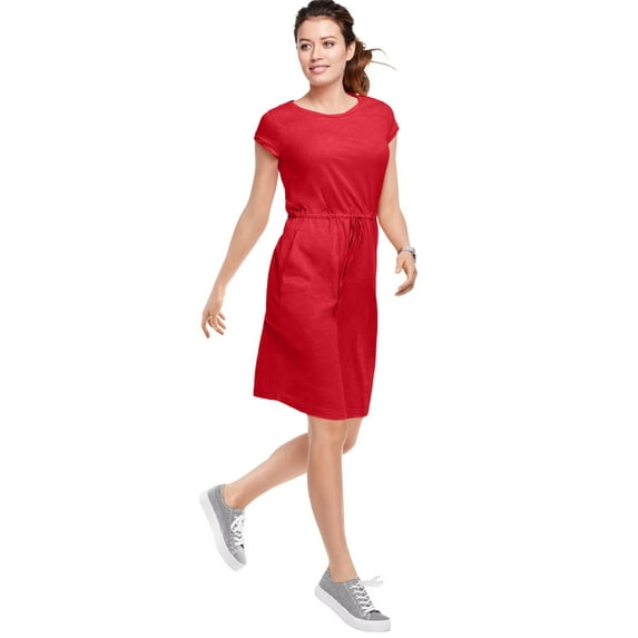 ellos Women's Plus Size Knit Drawstring Dress