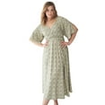 thumbnail image 1 of ellos Women's Plus Size Knit Midi Dress With Surplice Neckline & Waist Tie, 1 of 2