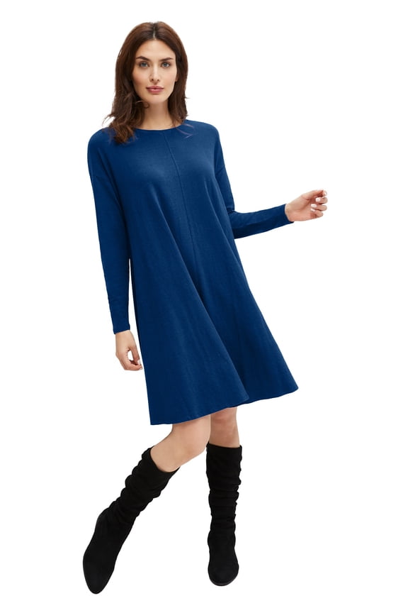 Women's Plus Size Knit Trapeze Dress - 22/24, Evening Blue