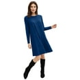 thumbnail image 1 of ellos Women's Plus Size Knit Trapeze Dress - 30/32, Evening Blue, 1 of 2