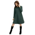 thumbnail image 1 of ellos Women's Plus Size Knit Trapeze Dress - 34/36, Deep Emerald, 1 of 2
