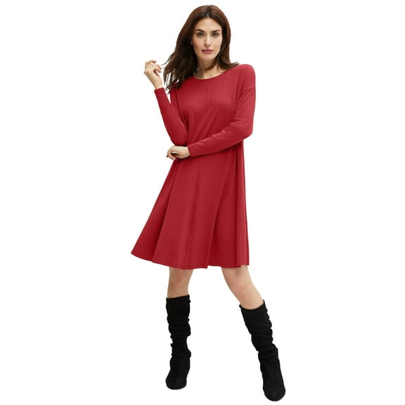ellos Women's Plus Size Knit Trapeze Dress
