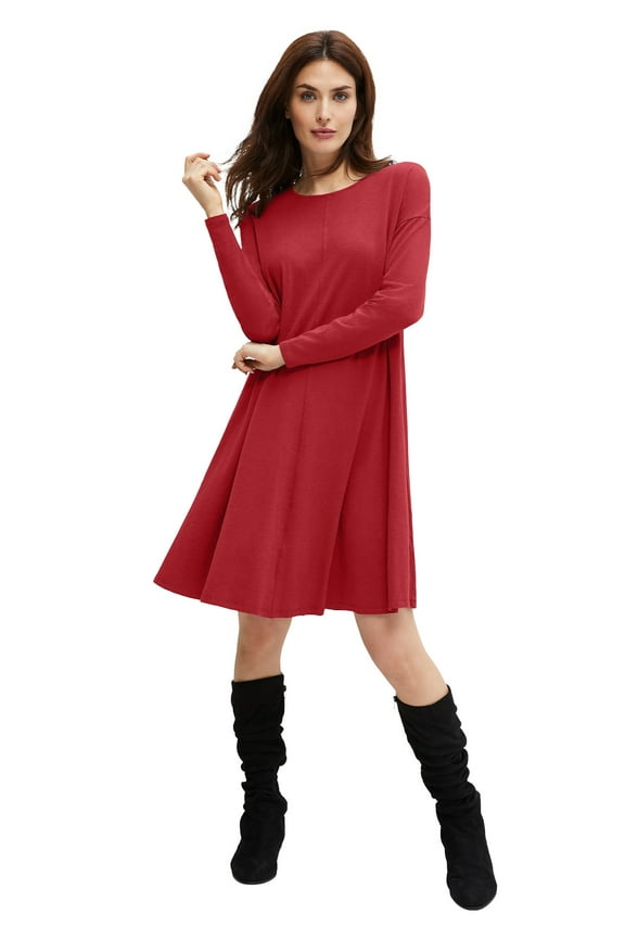 Women's Plus Size Knit Trapeze Dress