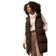 thumbnail image 1 of ellos Women's Plus Size Long Hooded Puffer Vest, 1 of 3