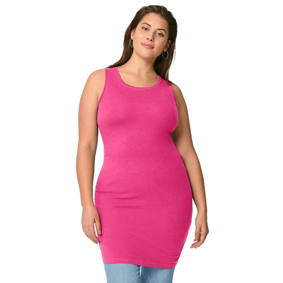 ellos Women's Plus Size Long Sleeveless Tank