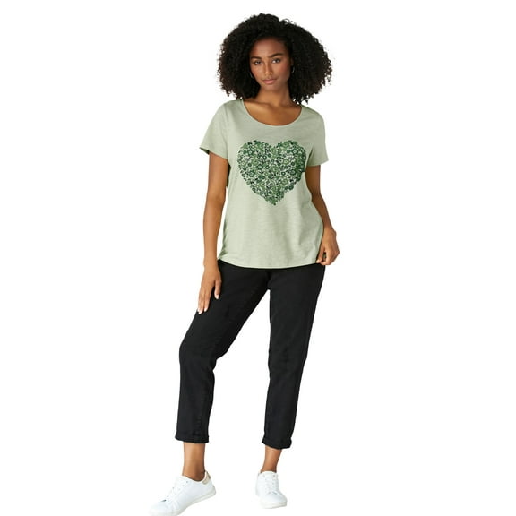 ellos Women's Plus Size Love Graphic Tee
