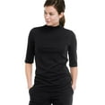 thumbnail image 1 of ellos Women's Plus Size Mock Neck Tee - 4X, Black, 1 of 5