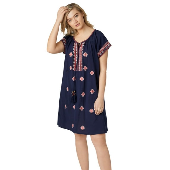 ellos Women's Plus Size Playa Shift Dress - 22/24, Navy