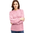 thumbnail image 1 of ellos Women's Plus Size Pointelle Yoke Pullover Sweater - 18/20, Dusty Pink Marled, 1 of 2