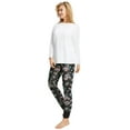 thumbnail image 1 of ellos Women's Plus Size Rib Trim Sleep Leggings - 2X, Black Multi Floral, 1 of 5