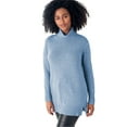 thumbnail image 1 of ellos Women's Plus Size Ribbed Turtleneck Tunic Sweater - 14/16, Dream Blue, 1 of 6