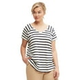 thumbnail image 1 of ellos Women's Plus Size Rounded V-Neck Tee, 1 of 3