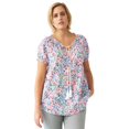 thumbnail image 1 of ellos Plus Size Ruffle Trim Peasant Blouse, 1 of 2