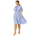 thumbnail image 1 of ellos Women's Plus Size Ruffled V-Neck Empire Dress, 1 of 5