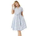 thumbnail image 1 of ellos Women's Plus Size Sandy Shirtwaist Dress - L, White French Blue Stripe, 1 of 5