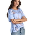 thumbnail image 1 of ellos Women's Plus Size Satin-Front Tee - 30/32, Plum Blue Bird, 1 of 4
