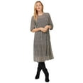 thumbnail image 1 of ellos Women's Plus Size Sheer Overlay Tiered Dress - 30/32, Black Geometric Print, 1 of 4