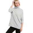thumbnail image 1 of ellos Women's Plus Size Side Button Turtleneck Sweater - 18/20, Heather Grey, 1 of 5