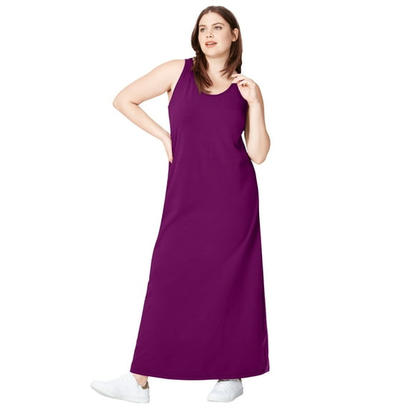 ellos Women's Plus Size Sleeveless Knit Maxi Dress - 18/20, Boysenberry
