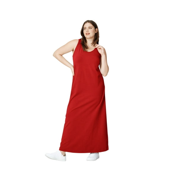 ellos Women's Plus Size Sleeveless Knit Maxi Dress - 22/24, Chili Red