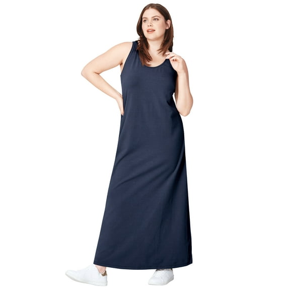 ellos Women's Plus Size Sleeveless Knit Maxi Dress - 22/24, Navy