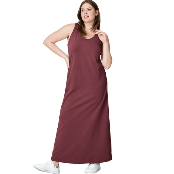 ellos Women's Plus Size Sleeveless Knit Maxi Dress - 34/36, Deep Wine