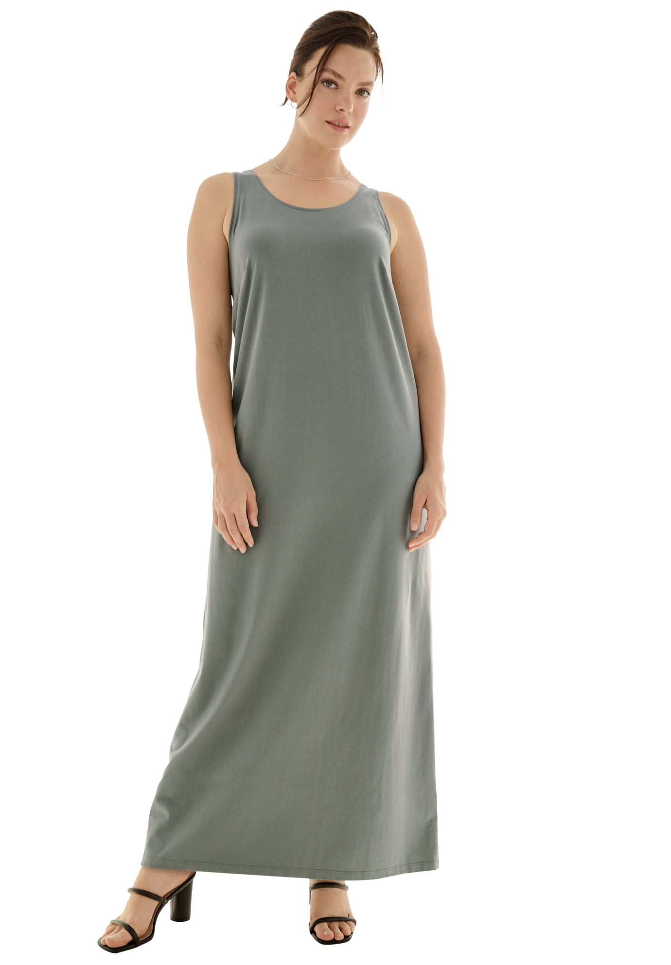 ellos maxi dress ellos Plus Size Stretch Jersey Knit Surplice Bodice Maxi Tank Dress
